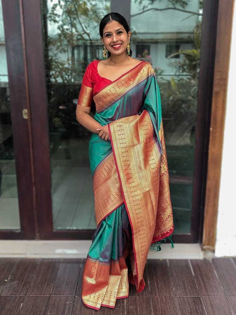 BLUE SILK SAREE - Image 4