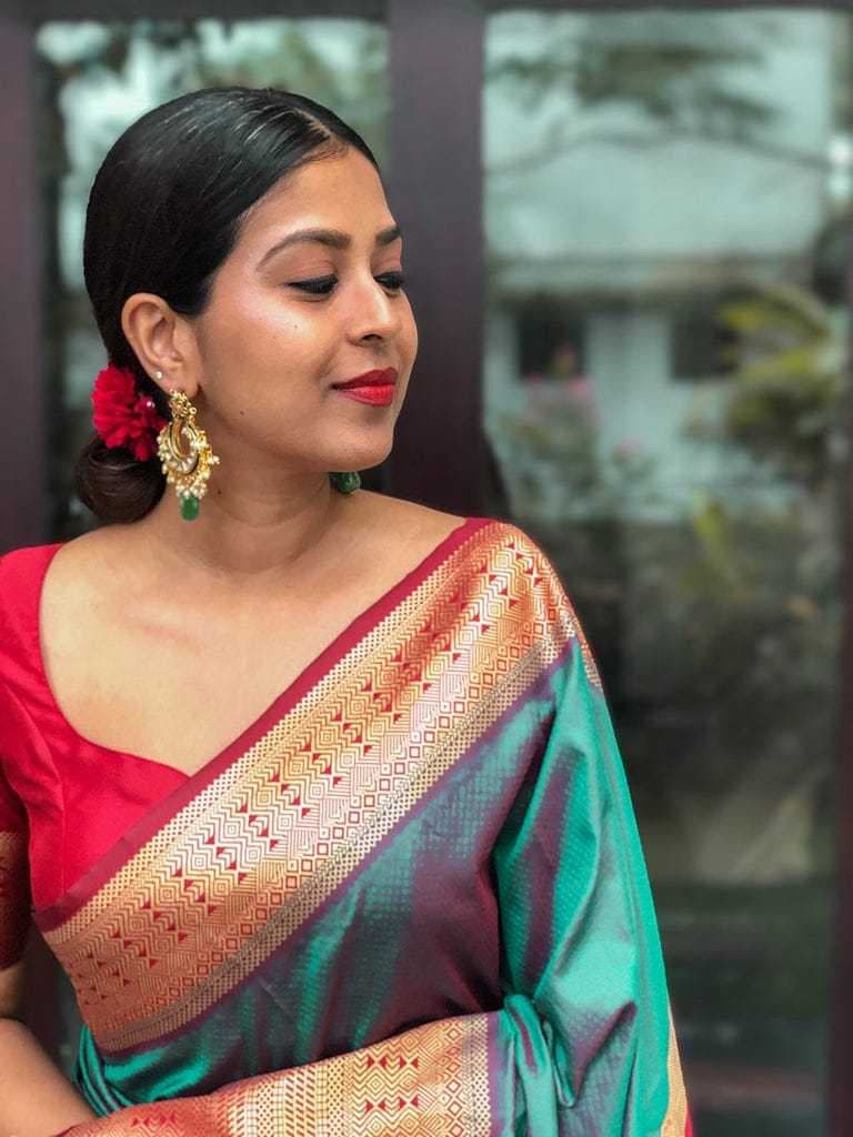 BLUE SILK SAREE - Image 2